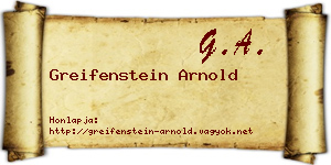 Greifenstein Arnold névjegykártya